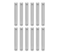 QUARKZMAN 12pz Distanziali per Targhe 12x90mm Vite di Supporto a Doppia Testa in Acciaio Inossidabile Viti Distanziatrici Parete per Cartello Vetro Acrilico Porta Pubblicitario, Argento