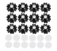 QUARKZMAN 12pz Mini Ruote Girevoli Autoadesive, 26 x 12mm Rotazione 360° Ruota per Mobili Piccole Rotelle Sfera per Elettrodomestici Scatola Pattumiera - Perline Nylon (Nero)