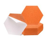 QUARKZMAN 12pz Pannello Acustico Autoadesivo 30 x 26 x 0.9cm Imbottitura Fonoassorbente Buona Densità, Pannelli Fonocuscino Esagonali Fonocuscino, Parete Isolanti (Arancio Rosso)