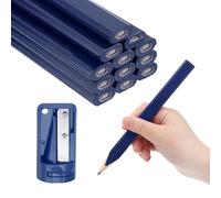 QUARKZMAN 12pz Set di Matite da Falegname con Temperamatite Matita da Cantiere Matita Artigian Matita Falegname per Artigiani Falegnami, Blu Scuro