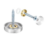 QUARKZMAN 12pz Viti a Specchio, Viti Specchio Acciaio Inossidabile 304 Viti da Specchio con Coperchio, Viti Fissaggio Specchio per Costruzione Hardware Pubblicitario, Dia 20mm, Argento