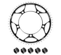 QUARKZMAN 130BCD Set Pignone Bici 53T Rotondo Stretto Largo Singolo Pignone Catena in Alluminio con Doppio Rotondo 5 Bulloni per Bici Stradale Bicicletta Catene 9/10/11 velocità