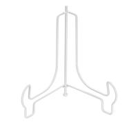 QUARKZMAN 14,5cm Supporto per Piatti da Esposizione, Supporti per Piatti Decorativi in Ferro Pieghevole per Libro Vassoio Foto Cornice Tavolo, Bianco