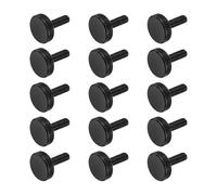 QUARKZMAN 15 Pezzi Viti A Mano Zigrinate M5 x 10mm Viti A Mano Testa Piatta In Acciaio Nero Bulloni Metrici Zigrinati Manopole Di Presa Elementi Di Fissaggio A Filettatura Manuale