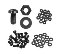 QUARKZMAN 15 Set Viti A Testa Tonda In Nylon PA6 M6x10mm Phillips Con Dadi Esagonali E Rondelle Assortimento Kit, Filettatura Completa Per Fai Da Te Assemblaggio Macchine, Nero