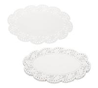 QUARKZMAN 150 pezzi Centrini di Pizzo 12 x 8.5 Pollici Ovali Bianchi Carta