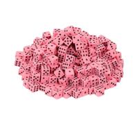 QUARKZMAN 150 Pezzi Mini Dadi, 8mm/0.31" Acrilico Piccoli Dadi A Sei Facce Con Punti Per Giochi Da Tavolo Feste E Attività, Rosa/Nero