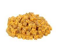 QUARKZMAN 150 Pezzi Mini Dadi, 8mm/0.31" Acrilico Piccoli Dadi A Sei Facce Con Punti Per Giochi Da Tavolo Feste E Attività, Giallo/Nero