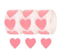 QUARKZMAN 1500pz Adesivi a Forma Cuore Rosa, Etichetta Autoadesiva 1 Pollice, Etichetta Codifica per Compiti Fai da Te, Ufficio, Negozio, Casa, Marcatura Classe