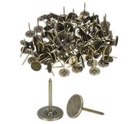 QUARKZMAN 150Pcs Borchie Per Tappezzeria, 11mmx17mm Testa Piatta Borchie Decorative Chiodi Per Mobili Divani Testiere, Bronzo