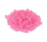 QUARKZMAN 150Pcs Dadi Mini, 5mm/0.2" Dadi Acrilici Piccoli A Sei Facce Con Punti Per Giochi Da Tavolo Feste E Attività, Rosa Chiaro/Trasparente Bianco