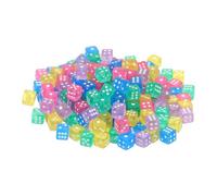 QUARKZMAN 150Pcs Mini Dadi, 5mm/0.2" Dadi Acrilici Piccoli A Sei Facce Con Punti Per Giochi Da Tavolo Party E Attività, Trasparenti 5 Colori