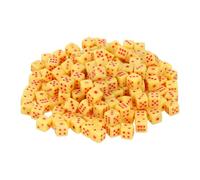 QUARKZMAN 150Pcs Mini Dadi, 5mm/0.2" Dadi Acrilici Piccoli A Sei Facce Con Punti Per Giochi Da Tavolo Feste E Attività, Giallo/Rosso