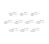 QUARKZMAN 150Pz Fermagli per Estremità Nastro, 25mm Fermagli a Pinze con Texture a Strisce per Estremità Nastro Segnalibro Portachiavi Bracciale Fai da Te, Bianco Argento