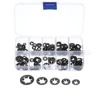 QUARKZMAN 150pz Interno Dente Rondelle Set 5 Dimensioni M2/M2,5/M3/M4/M5 | 65Mn Acciaio, Rapido Stella Bloccaggio Rondelle, Spinta Velocità Fascette Fissaggio
