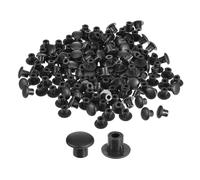 QUARKZMAN 150pz Tappi per Fori di Vite, 5mm(3/16") Dia Tappo Rotondi da Inserire a Pressione in Plastica Ripiani per Mobili Armadietti Credenze, Nero
