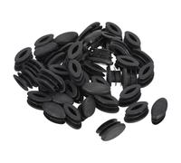 QUARKZMAN 15mmx30mm Ovale Forma Plastica Tappi x 20pz Plastica Estremità Cappucci Inserto per Metallo Tubi, Recinzione, Inserto Scorrevole, Tubo Palo, Sedie e Mobili, [Nero]