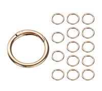 QUARKZMAN 15Pz Anelli a Molla a Grilletto, 1" Clip a Scatto Rotonda Piccola Anelli Lega Zinco Saldati Multiuso per Cane da Campeggio Cintura Artigianato Fai da Te, Oro Chiaro