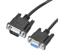 QUARKZMAN 16.4 ft Cavo Seriale DB9 RS232 Maschio a Femmina Null Modem 2-3 Cavo di Estensione Incrociato per Comunicazione Dati, Nero
