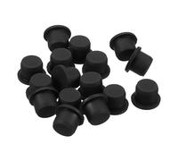 QUARKZMAN 16 Pezzi Tappo in Gomma Nero, 14mm Tappo Fori per 13,5-13,8mm/0,53-0,54" Foro, Copriforo Silicone Coperture per Provetta Laboratorio
