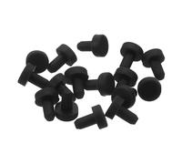 QUARKZMAN 16 Pezzi Tappo in Gomma Nero, 2-2,5m Tappo Fori per 2-2,5mm/0,08-0,1" Foro, Copriforo Silicone Coperture per Provetta Laboratorio