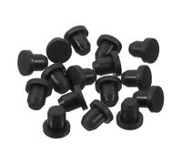 QUARKZMAN 16 Pezzi Tappo in Gomma Nero, 6,5mm Tappo Fori per 6-6,3mm/0,24-0,25" Foro, Copriforo Silicone Coperture per Provetta Laboratorio