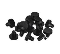 QUARKZMAN 16 Pezzi Tappo in Gomma Nero, 6mm Tappo Fori per 5,5-5,8mm/0,22-0,23" Foro, Copriforo Silicone Coperture per Provetta Laboratorio