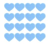 QUARKZMAN 16Pz Toppe Termoadesive a Forma di Cuore, Mini Toppe Adesive per Tessuti a Forma di Cuore per DIY Artigianato Zaini Borse Cappello Vestiti, 40mm Azzurro