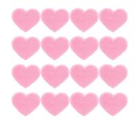QUARKZMAN 16Pz Toppe Termoadesive a Forma di Cuore, Mini Toppe Adesive per Tessuti a Forma di Cuore per DIY Artigianato Zaini Borse Cappello Vestiti, 40mm Rosa