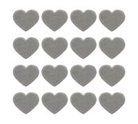QUARKZMAN 16Pz Toppe Termoadesive a Forma di Cuore, Mini Toppe Adesive per Tessuti a Forma di Cuore per DIY Artigianato Zaini Borse Cappello Vestiti, 40mm Grigio