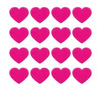 QUARKZMAN 16Pz Toppe Termoadesive a Forma di Cuore, Mini Toppe Adesive per Tessuti a Forma di Cuore per DIY Artigianato Zaini Borse Cappello Vestiti, 40mm Rosa Rossa