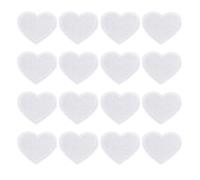 QUARKZMAN 16Pz Toppe Termoadesive a Forma di Cuore, Mini Toppe Adesive per Tessuti a Forma di Cuore per DIY Artigianato Zaini Borse Cappello Vestiti, 40mm Bianco