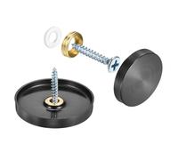 QUARKZMAN 16pz Viti a Specchio, Viti Specchio Acciaio Inossidabile 304 Viti da Specchio con Coperchio, Viti Fissaggio Specchio per Costruzione Hardware Pubblicitario, Dia 40mm, Nero