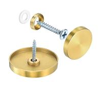 QUARKZMAN 16pz Viti a Specchio, Viti Specchio Acciaio Inossidabile 304 Viti da Specchio con Coperchio, Viti Fissaggio Specchio per Costruzione Hardware Pubblicitario, Dia 40mm, Oro