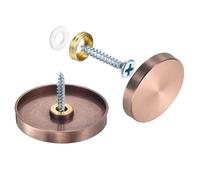 QUARKZMAN 16pz Viti a Specchio, Viti Specchio Acciaio Inossidabile 304 Viti da Specchio con Coperchio, Viti Fissaggio Specchio per Costruzione Hardware Pubblicitario, Dia 40mm, Rosa