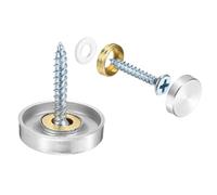 QUARKZMAN 16pz Viti a Specchio, Viti Specchio Acciaio Inossidabile 304 Viti da Specchio con Coperchio, Viti Fissaggio Specchio per Costruzione Hardware Pubblicitario, Dia 20mm, Argento