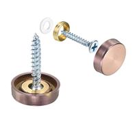 QUARKZMAN 16pz Viti a Specchio, Viti Specchio Acciaio Inossidabile 304 Viti da Specchio con Coperchio, Viti Fissaggio Specchio per Costruzione Hardware Pubblicitario, Dia 16mm, Rosa