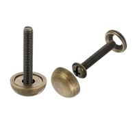 QUARKZMAN 16Pz Viti Decorative in Ottone con Tappi, Viti per Specchi da 15 Mm Chiodi per Copri Tappi, Elementi di Fissaggio per Mobili a Specchio Decorativi, Colore Bronzo