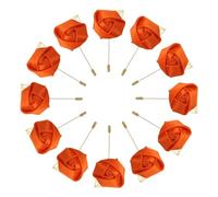 QUARKZMAN 18pz Spille per Boutonniere Rose per Sposo per Cerimonia Nuziale Anniversario Cena Formale Festa Arancione