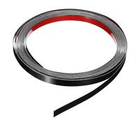 QUARKZMAN 19.7 Piedi X 0.39" Muro Ritaglia Stacca e Incolla Modanatura Ritaglia Cornice Adesivo Inossidabile Acciaio Spazzolato Finitura Metallo Fascia Rifinitura per Affianca Bordo Nero