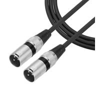 QUARKZMAN 1m/3ft Cavo Microfono XLR Maschio A Maschio 3 Pin Adattatore Audio Professionale Cavi Microfono Per Sistemi PA Studio Palco Nero