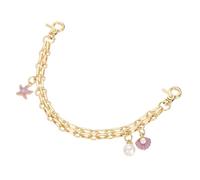 QUARKZMAN 1Pcs 10" Catena Estensione Borsetta, Accessorio Borsa Charm per Manici Borse Donna Decorazione con Pendente Combinazione Conchiglia Perle, Viola