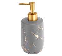 QUARKZMAN 1pz 12,5 Oz Sapone Dosatore Mano e Piatti Erogatore Detergente Lozione con Pompa per Cucina Decoro Lavello Bagno Marmo Motivo Opaco Grigio