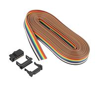 QUARKZMAN 1pz Arcobaleno Piatto Nastro Cavo 10 Spille 5m Lungo 2.54mm Passo Tipo-C per Fotocamera, TV, Monitor con 25pz Femmina Pin Intestazione