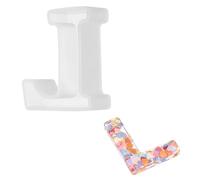QUARKZMAN 2.5 inch Stampo Lettere in Resina L Lettera Maiuscola Alfabeto Stampo in Silicone 3D per Candele Fai da Te Artigianato Decorazioni Casa Festa Segni Parole