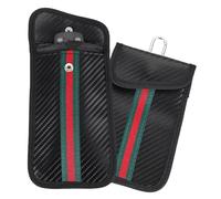 QUARKZMAN 2.9"x5.3" Bustina Faraday Per Chiavi Auto RFID 5G Protezione Chiave Senza Blocco Antifurto Segnali Blocco Busta Custodia Per Blocco Segnale Protezione Privacy (2 Pz, Nero)