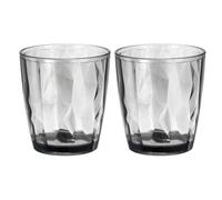 QUARKZMAN 2 Bicchieri Di Plastica Per Bere, 10.48oz Bicchieri Infrangibili Riutilizzabili Bicchieri Impilabili Per Casa Ufficio All'aperto Birra Cocktail Acqua Succo Whisky, Grigio
