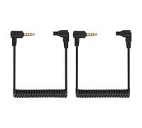 QUARKZMAN 2 Cavi PC Sync Flash Maschio Da 3mm, Cavo Di Sincronizzazione Flash Plug Maschio Con Cavo A Spirale E Bloccaggio A Vite 2.5mm(3P) A C3(3P), Adatto