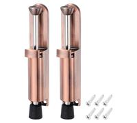 QUARKZMAN 2 Confezione Fermatappo a Molla per Porta, Fermatappo Telescopico a Molla, Sostegno Regolabile per Distanza da Terra 45mm/1.77", Bronzo Rosso