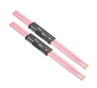 QUARKZMAN 2 Coppia Bacchette per Batteria in Legno Acero con Impugnature Antiscivolo 5A Rosa Bacchette Classiche con Punta in Legno per Strumenti Musicali a Percussione